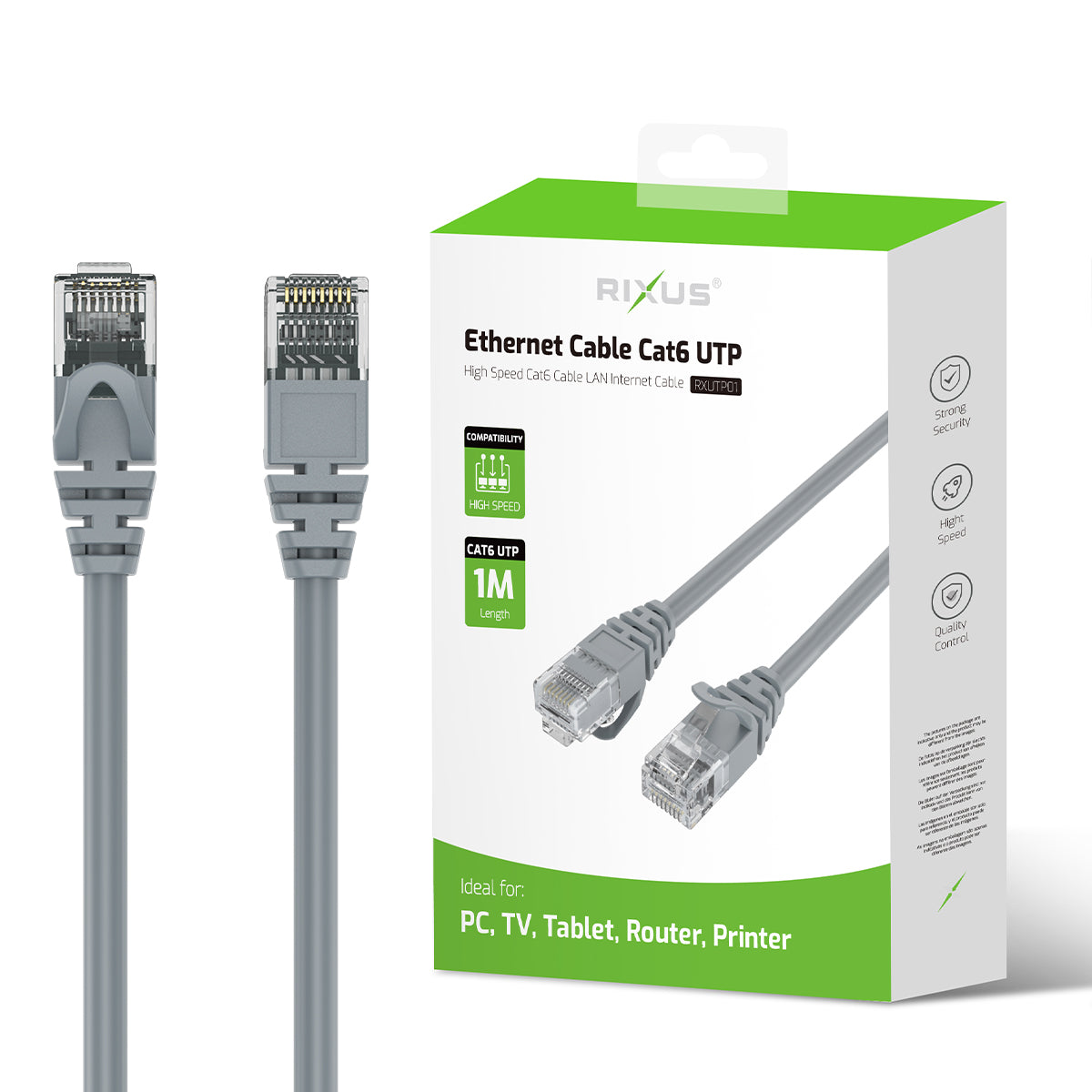 Rixus RXUTP01 Ethernet Cable Cat 6 UTP 1m