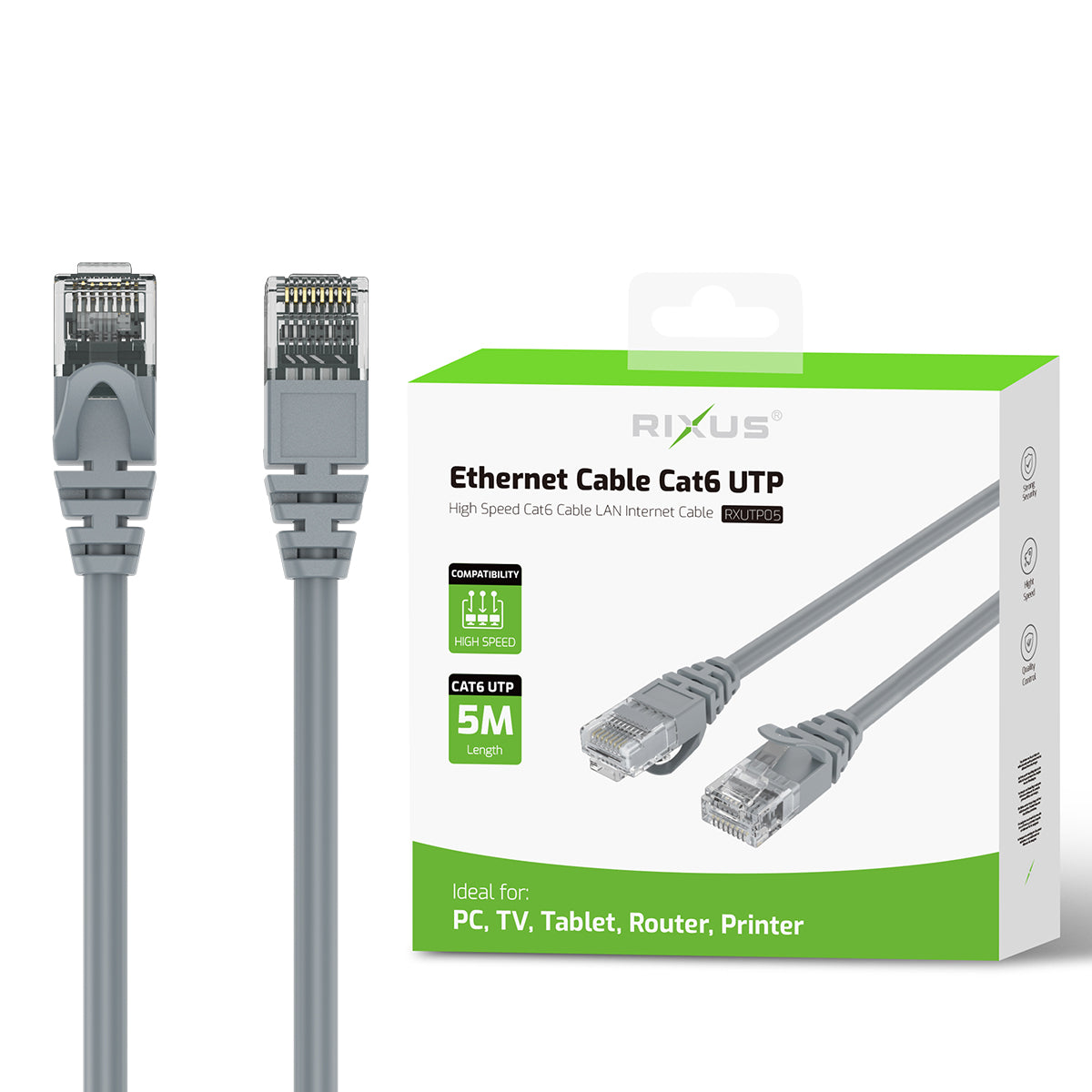 Rixus RXUTP05 Ethernet Cable Cat 6 UTP 5m