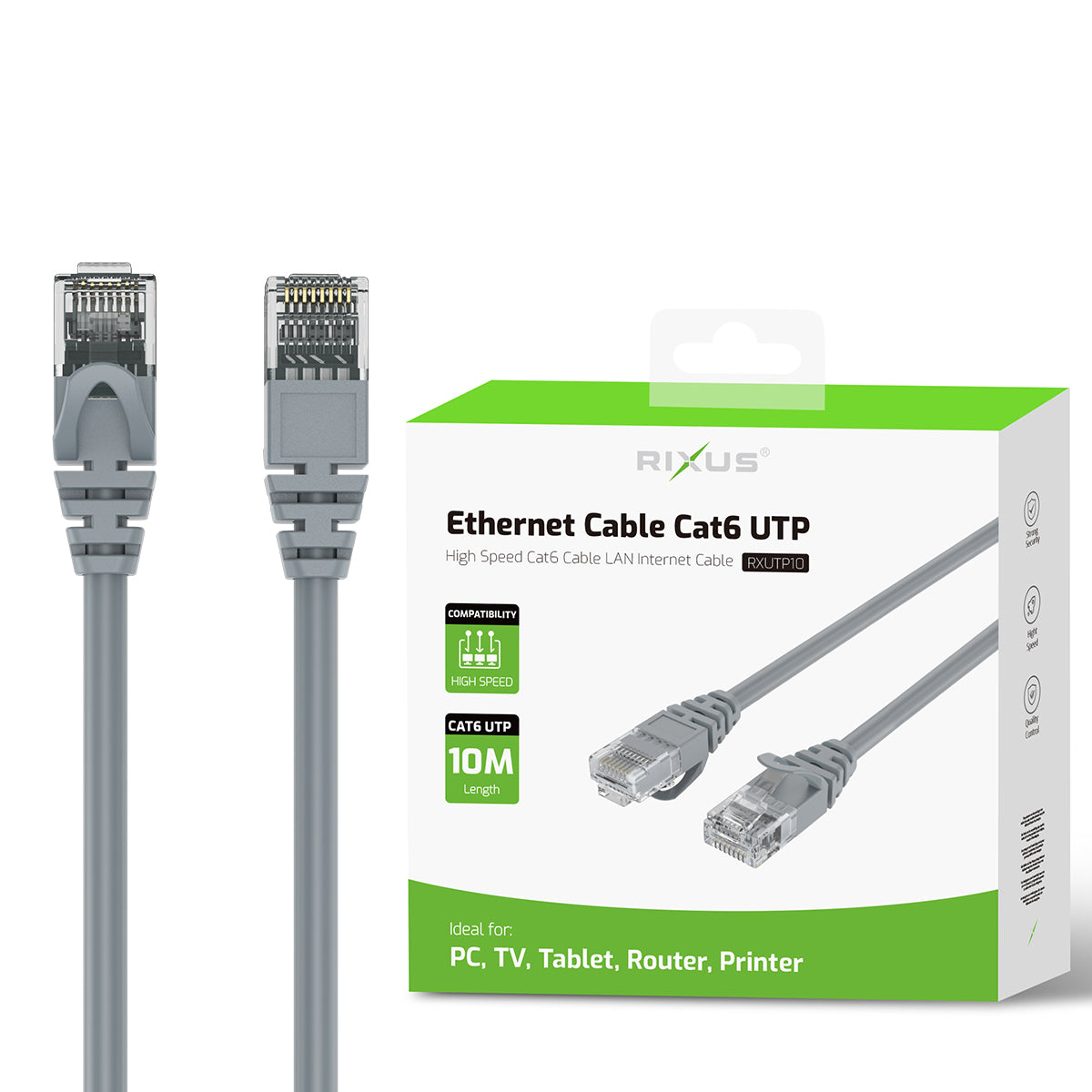Rixus RXUTP10 Ethernet Cable Cat 6 UTP 10m