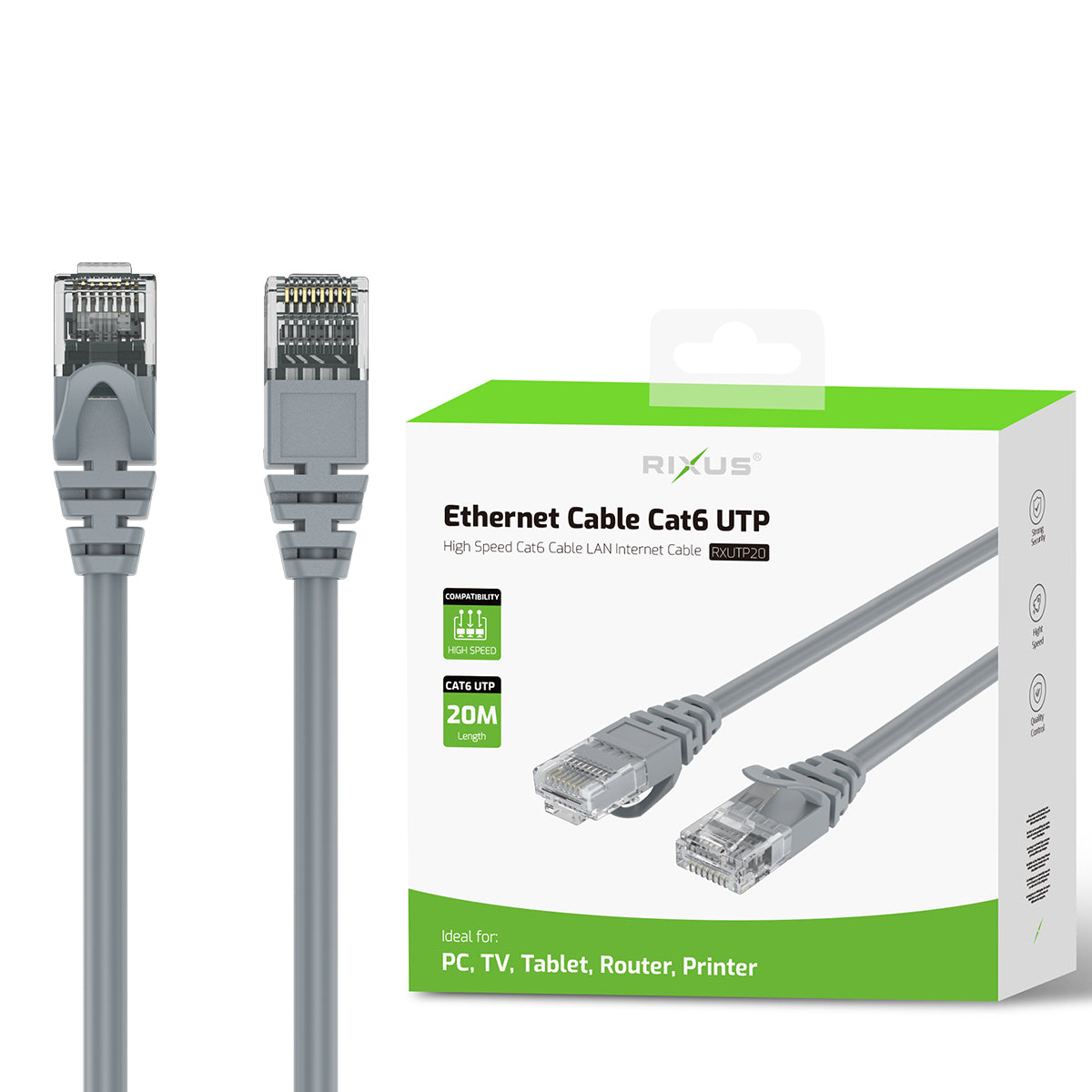 Rixus RXUTP20 Ethernet Cable Cat 6 UTP 20m