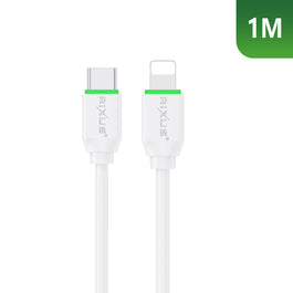 Rixus RXUC18L Fast Charging USB-C To Lightning Connector Cable White