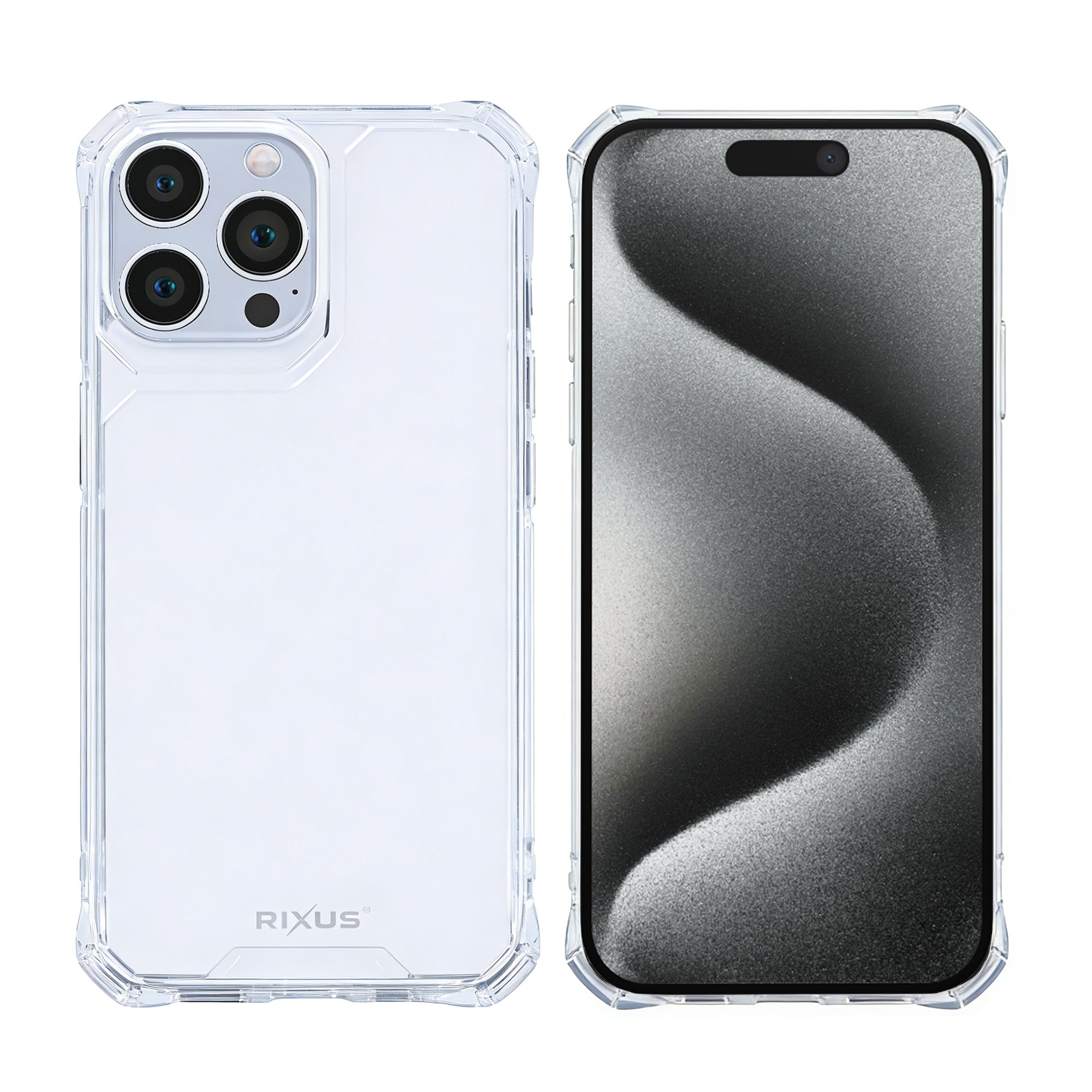 Rixus Armor-X Anti Shock Case For Apple iPhone 15 Pro Max Transparent