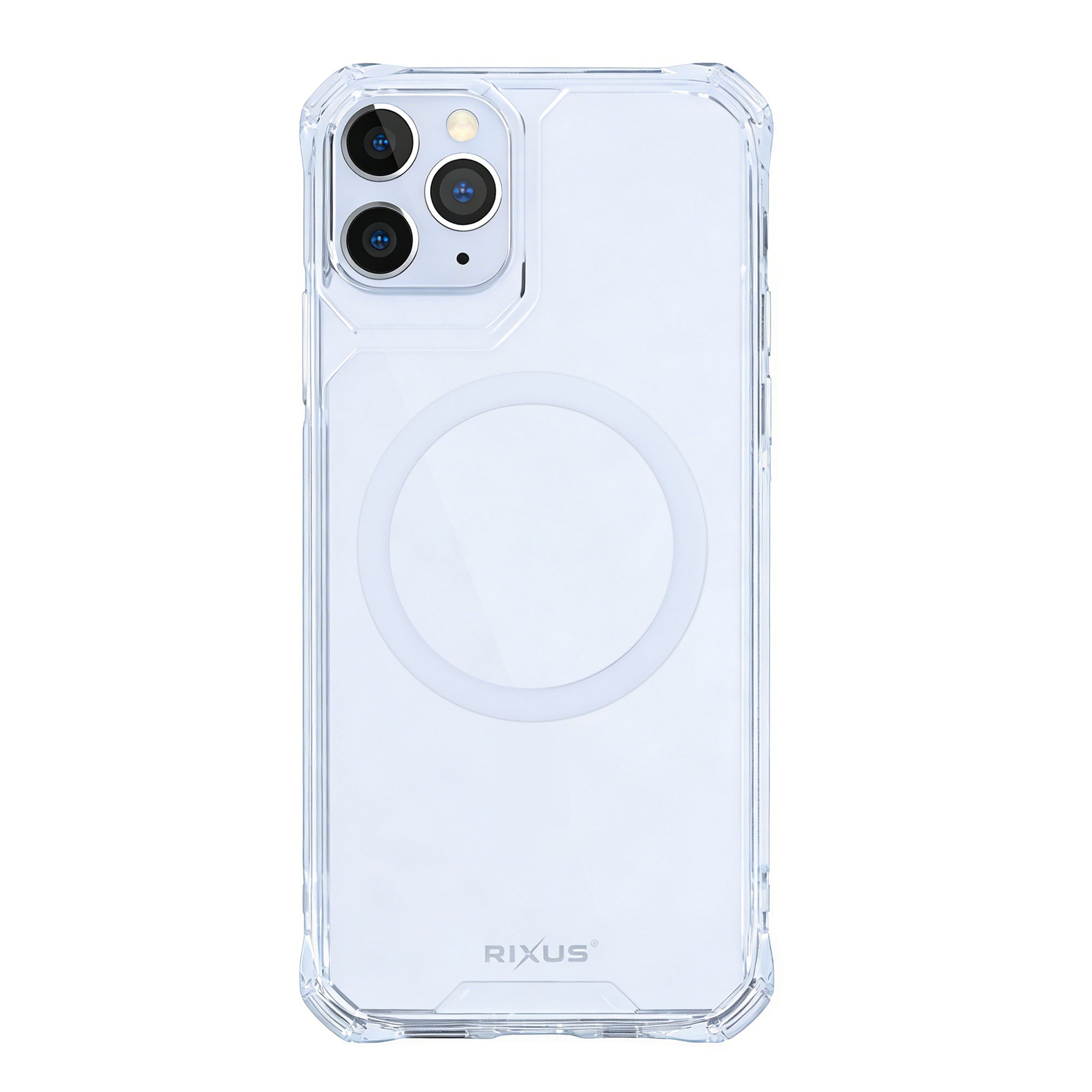Rixus Armor-X Anti Shock Case With MagSafe Compatible For Apple iPhone 11 Pro Max Transparent