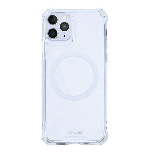 Rixus Armor-X Anti Shock Case With MagSafe Compatible For Apple iPhone 11 Pro Max Transparent