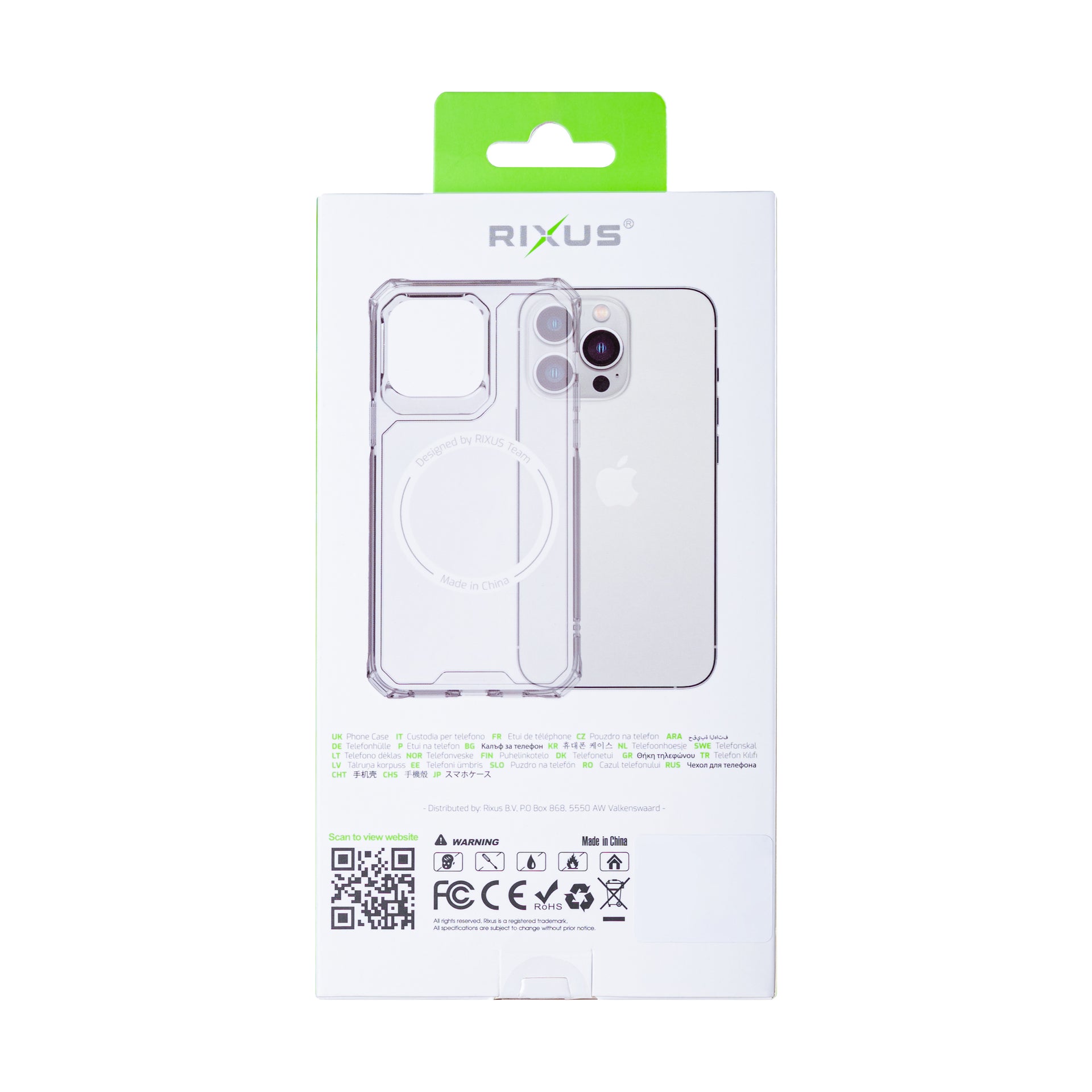 Rixus Armor-X Anti Shock Case With MagSafe Compatible For Apple iPhone 12, 12 Pro Transparent