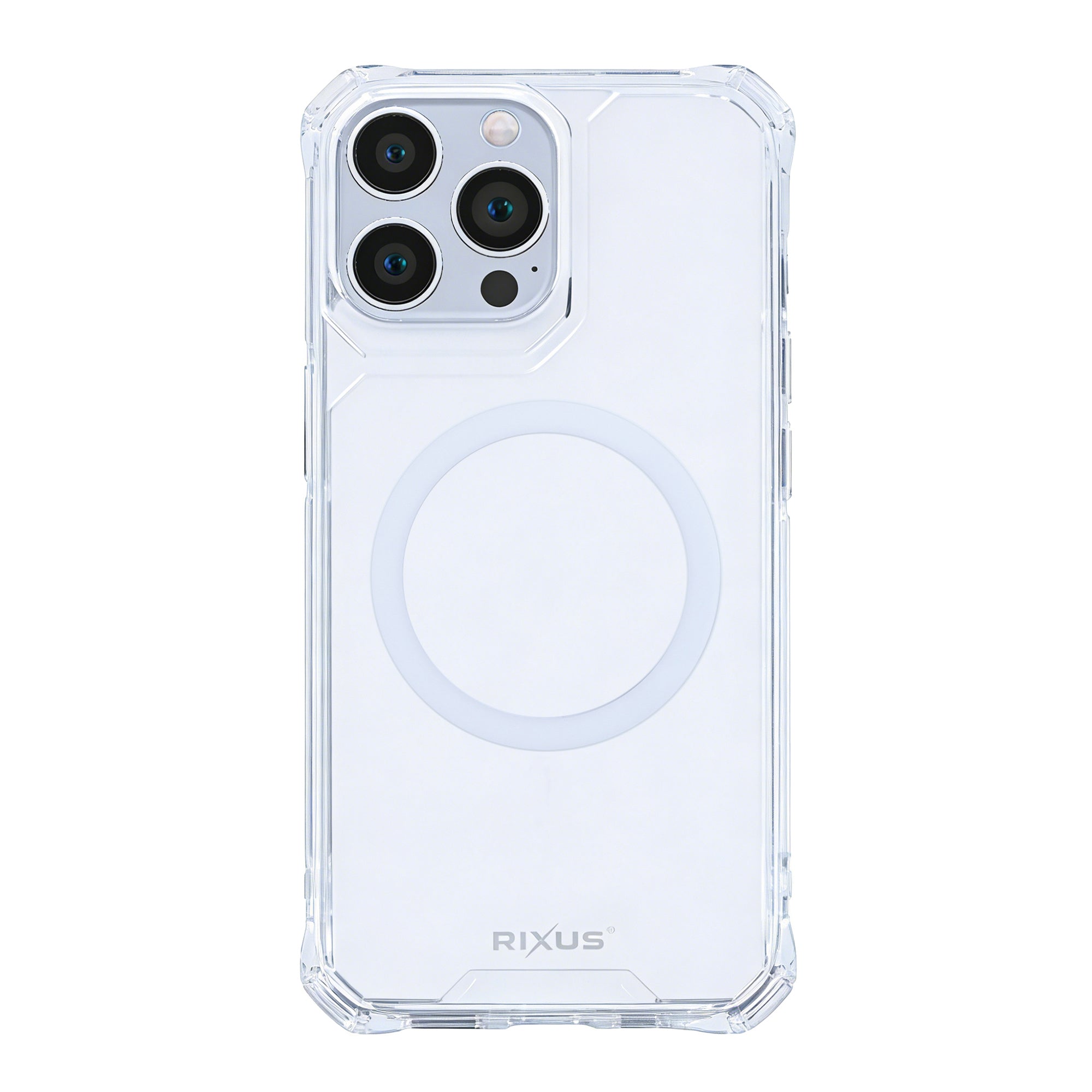 Rixus Armor-X Anti Shock Case With MagSafe Compatible For Apple iPhone 13 Pro Max Transparent