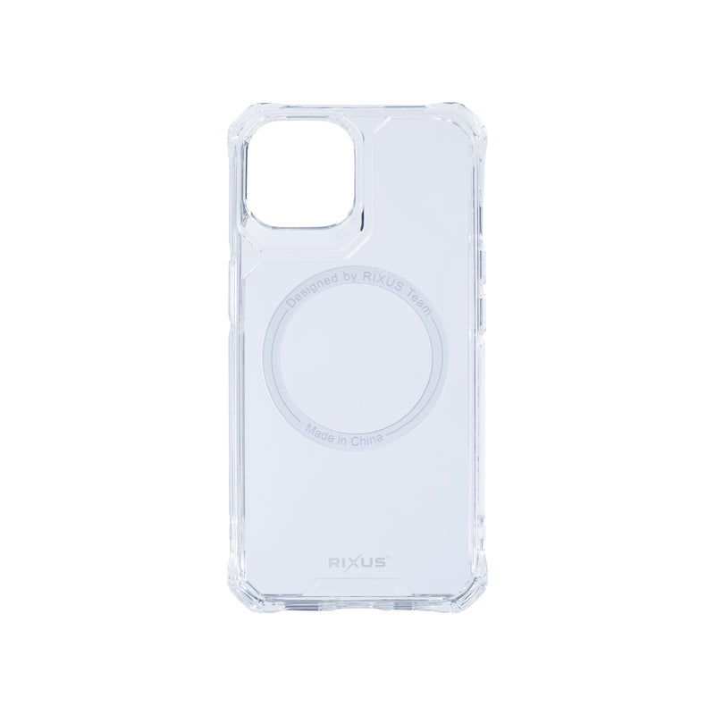 Rixus For iPhone 14 Plus Armor-X Anti Shock Case With MagSafe Transparent
