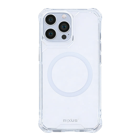 Rixus Armor-X Anti Shock Case With MagSafe Compatible For Apple iPhone 14 Pro Max Transparent