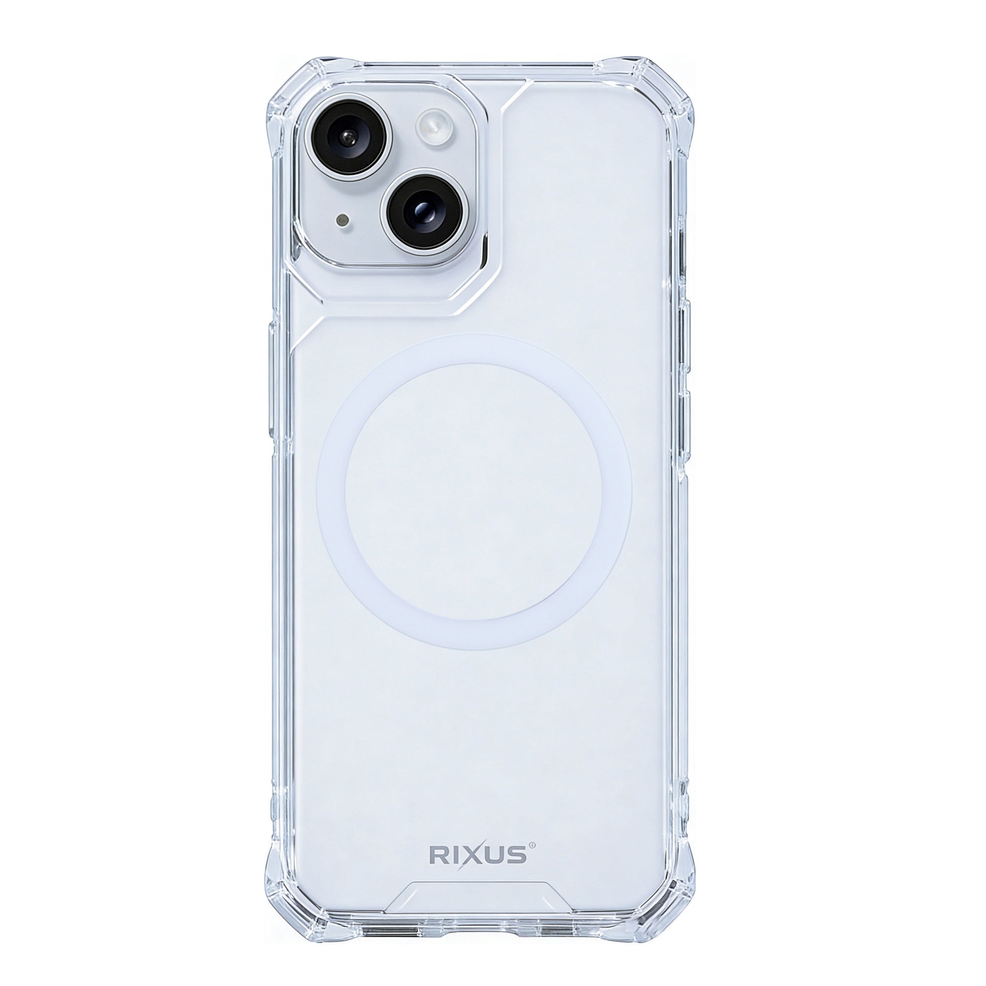 Rixus Armor-X Anti Shock Case With MagSafe Compatible For Apple iPhone 15 Transparent