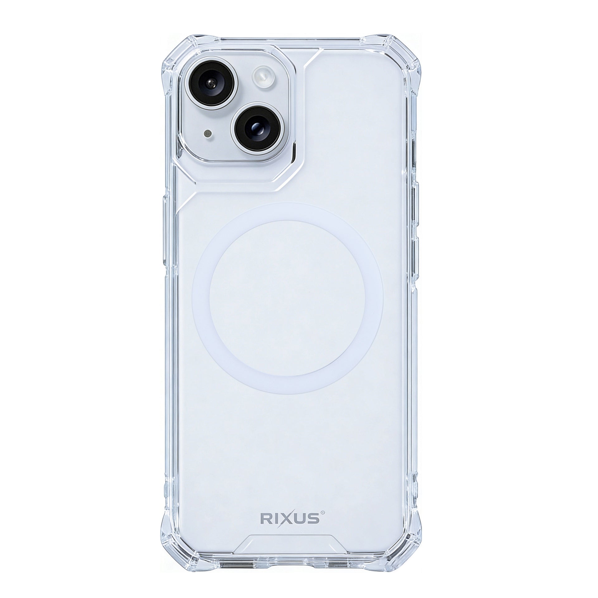 Rixus Armor-X Anti Shock Case With MagSafe Compatible For Apple iPhone 15 Plus Transparent