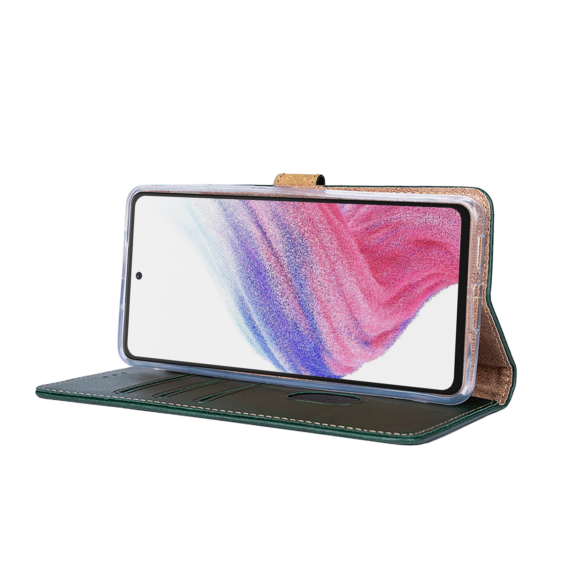Rixus Bookcase For Samsung Galaxy A53 5G Dark Green