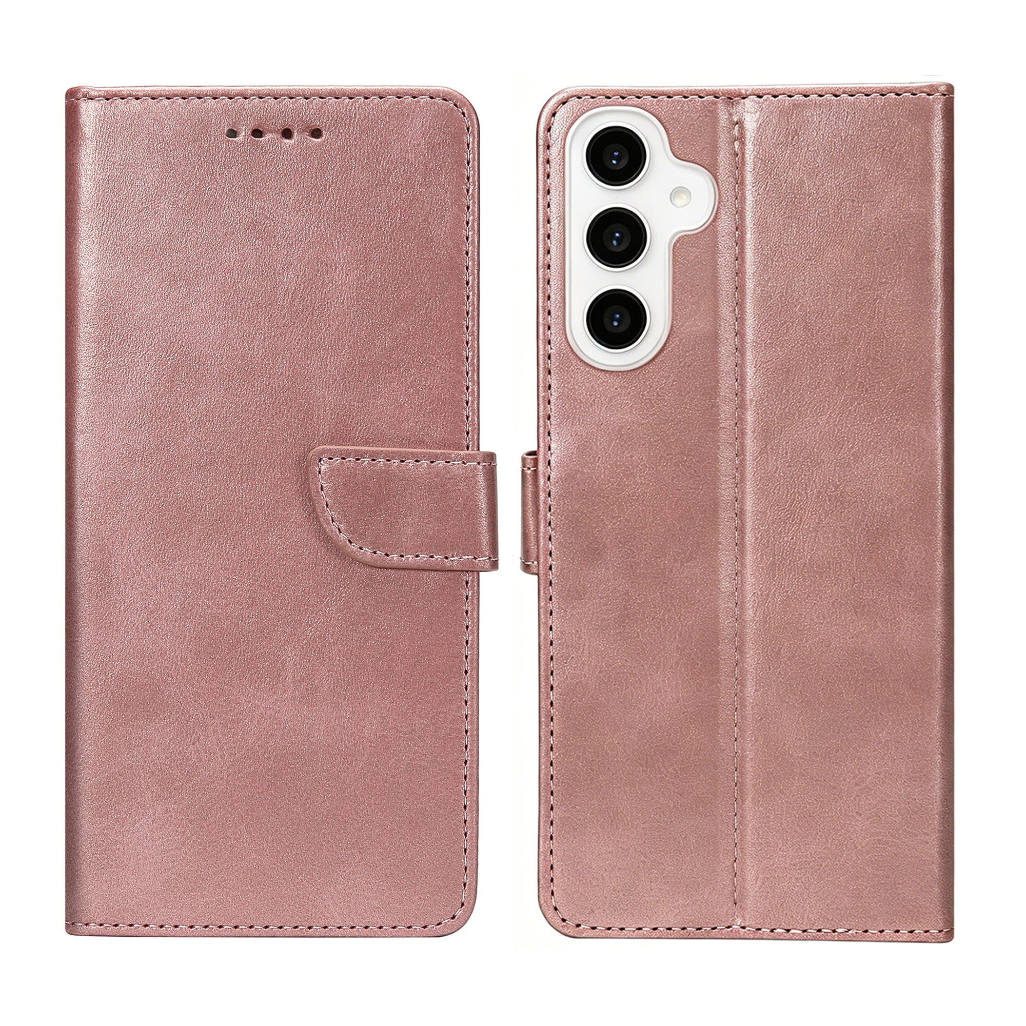 Rixus Bookcase For Samsung Galaxy S23 FE Pink