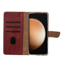 Rixus Bookcase For Samsung Galaxy S23 FE Dark Red