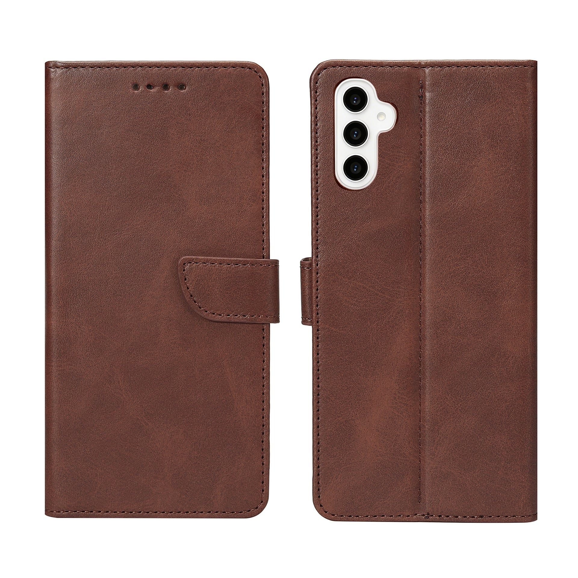 Rixus Bookcase For Samsung Galaxy S23 FE Brown