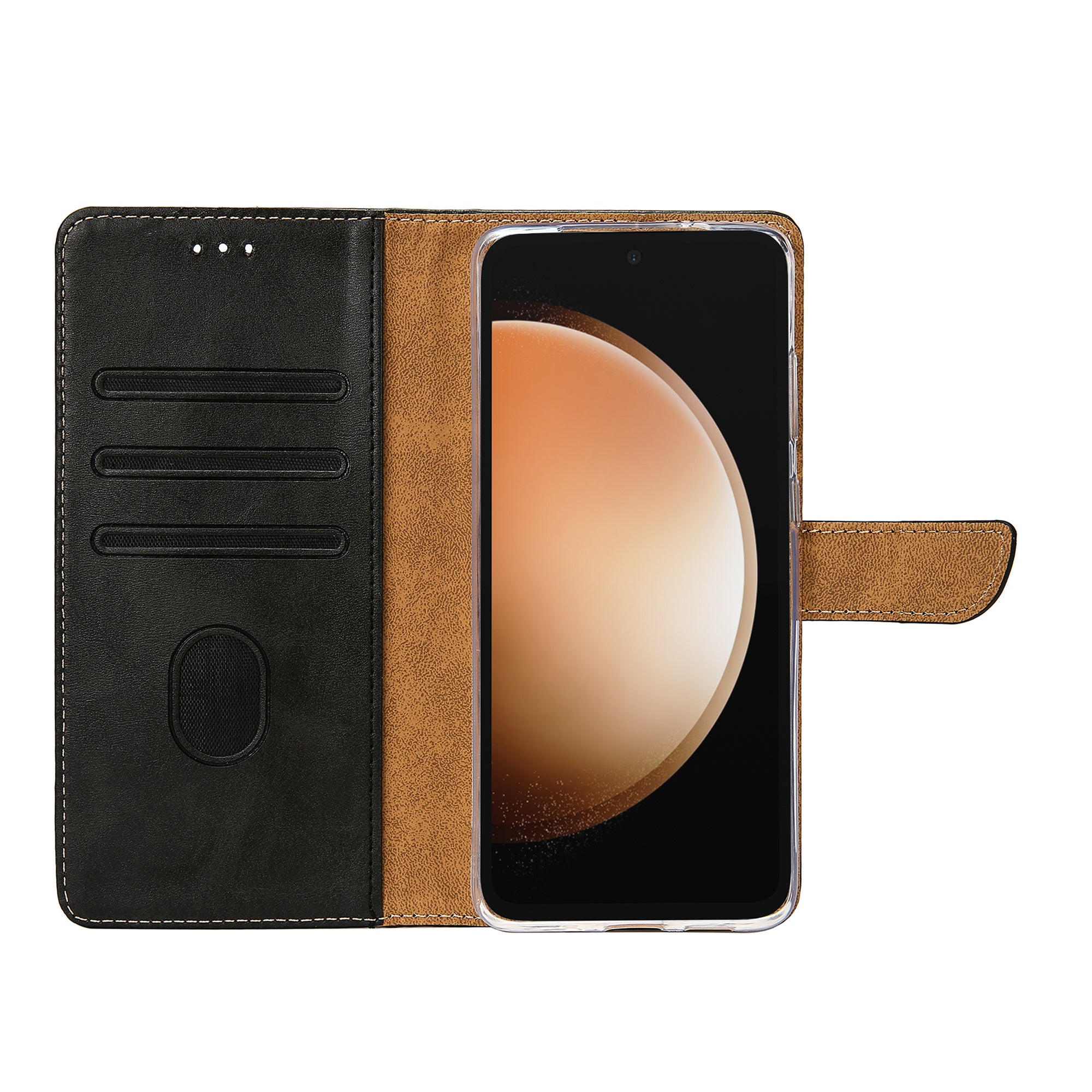 Rixus Bookcase For Samsung Galaxy S23 FE Black