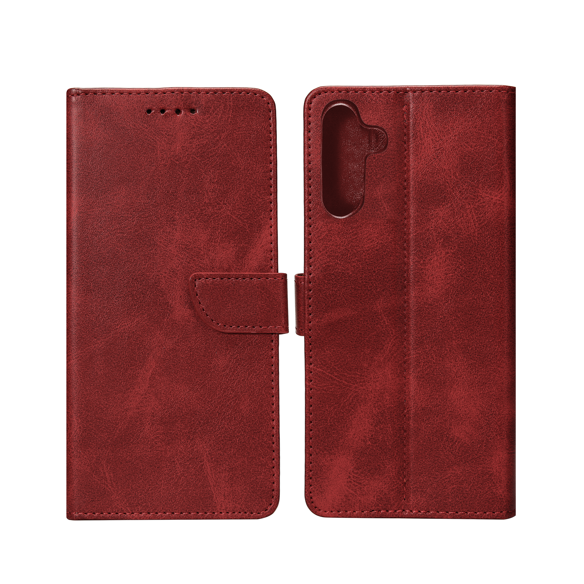 Rixus Bookcase For Samsung Galaxy A24 4G Dark Red