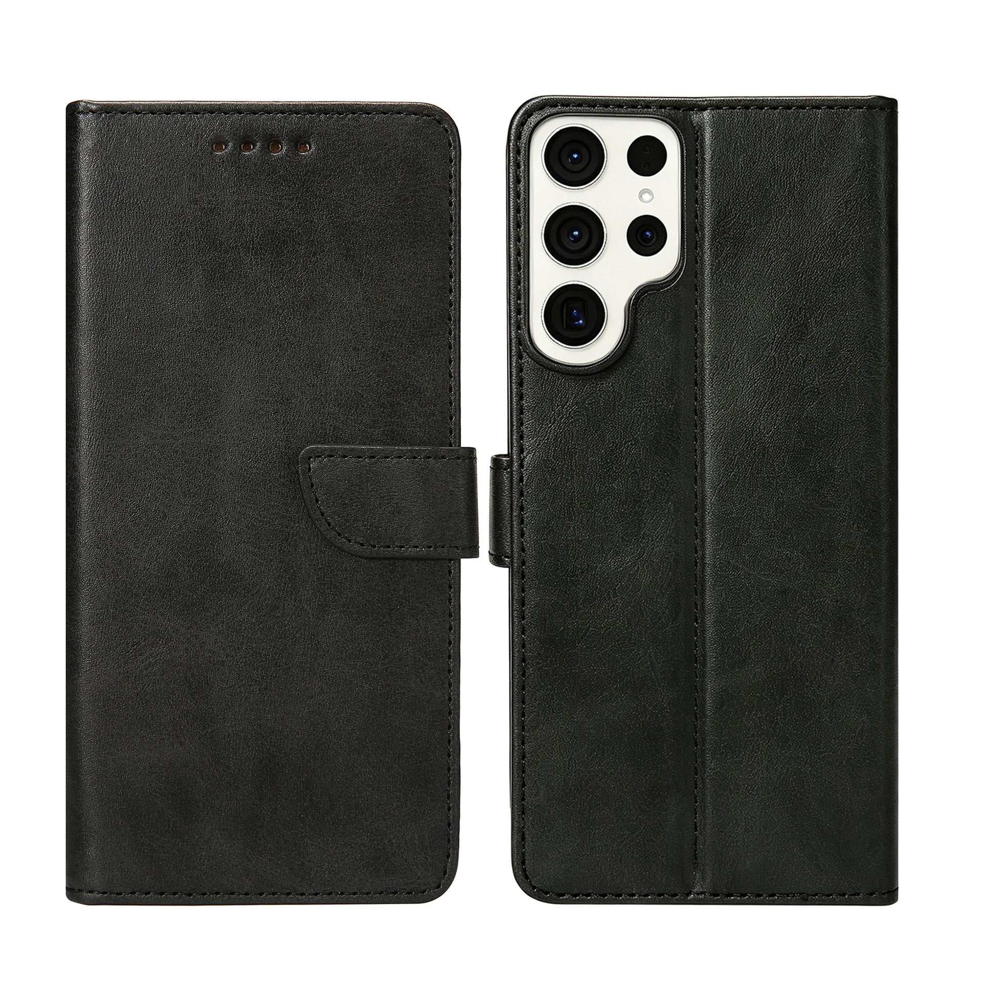 Rixus Bookcase For Samsung Galaxy S23 Ultra Black