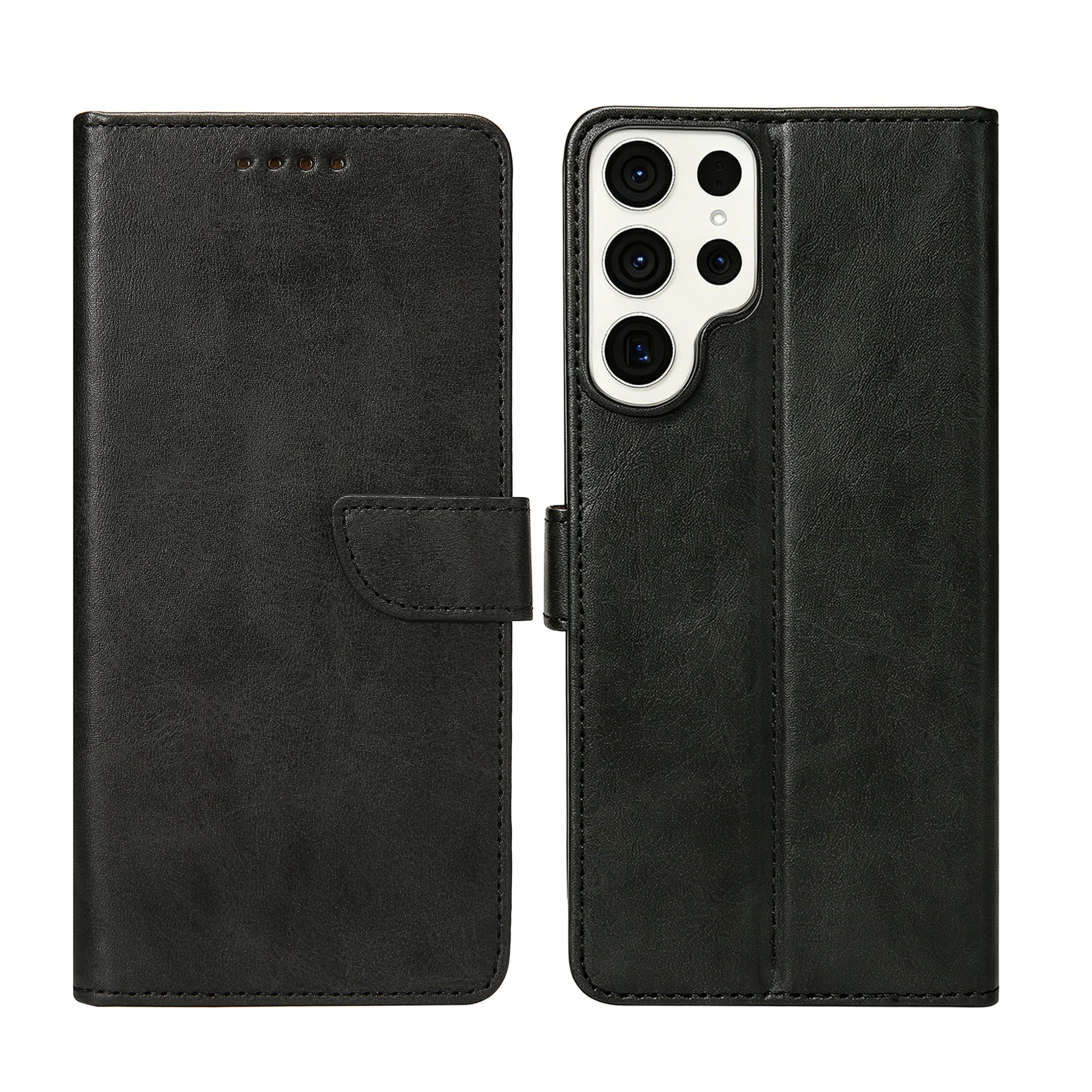 Rixus Bookcase For Samsung Galaxy S23 Ultra Black