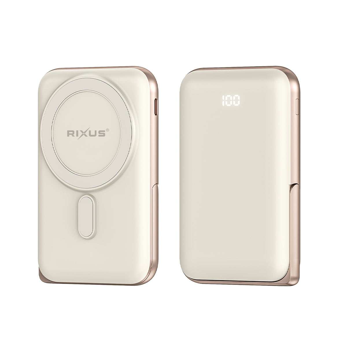 Rixus RXPB37 Portable Magnetic Powerbank 10000mAh With Stand Rose Gold