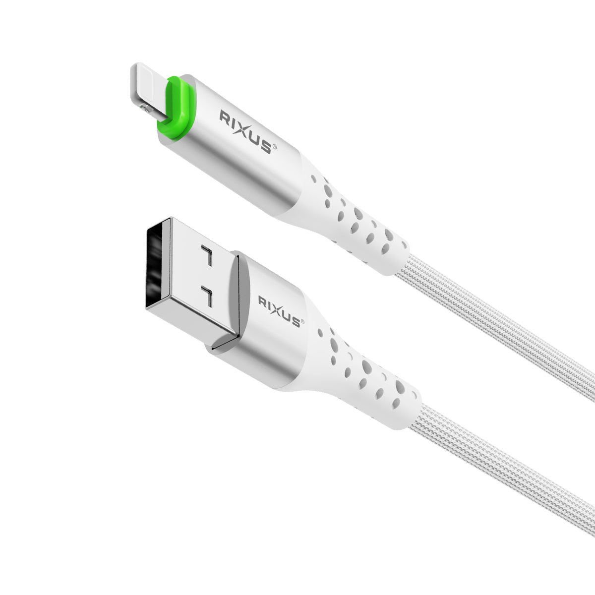 Rixus RXUC21AL Auto Disconnect USB-A To Lightning Connector Cable White