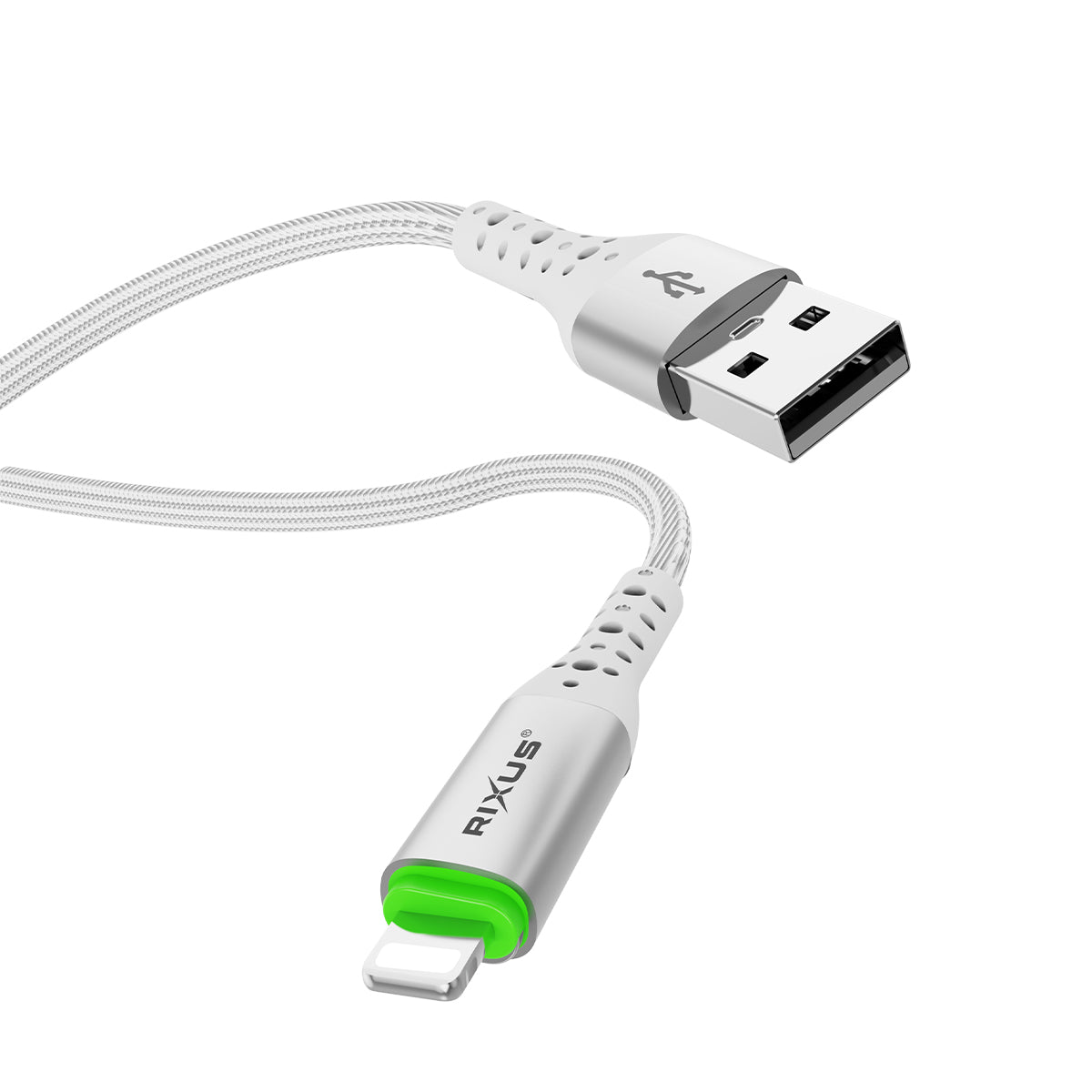 Rixus RXUC21AL Auto Disconnect USB-A To Lightning Connector Cable White