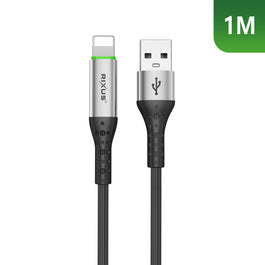 Rixus RXUC22AL Auto Disconnect USB-A To Lightning Connector Cable Black