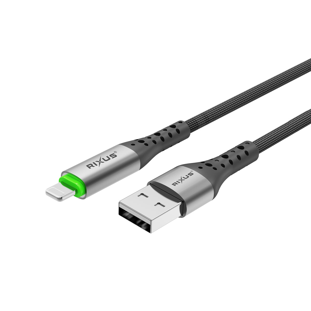 Rixus RXUC22AL Auto Disconnect USB-A To Lightning Connector Cable Black