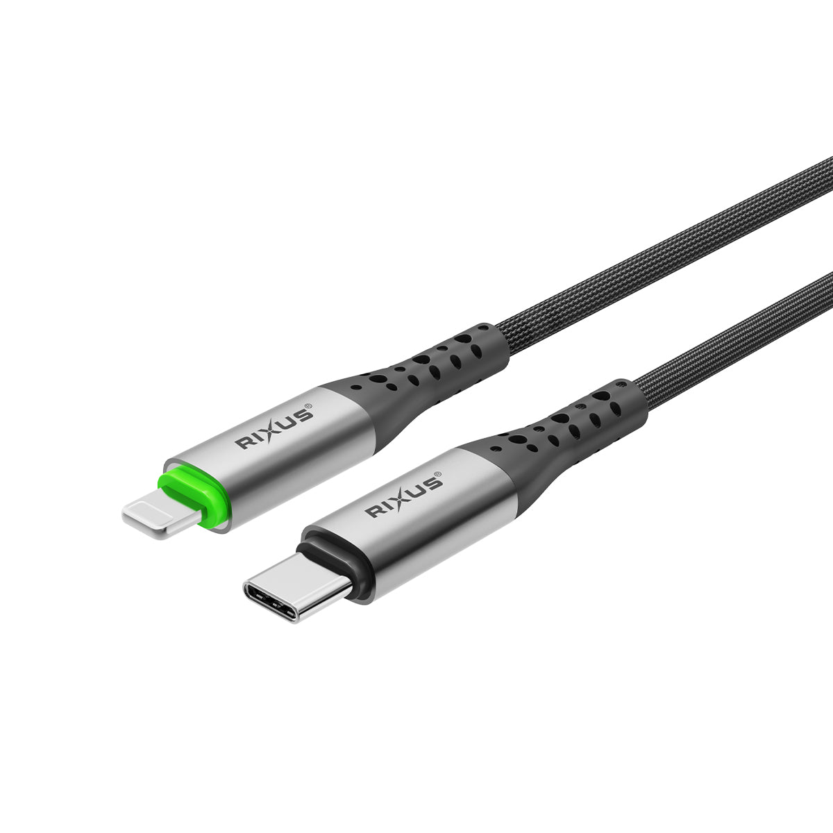 Rixus RXUC22L Auto Disconnect USB-C To Lightning Connector Cable Black