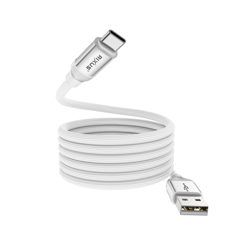 Rixus RXUC59AC Magnetic Charging Cord USB-A To USB-C 100 CM 15W White