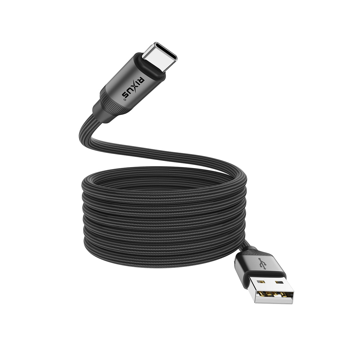 Rixus RXUC61AC Magnetic Charging Cord USB-A To USB-C 1m 15W Black