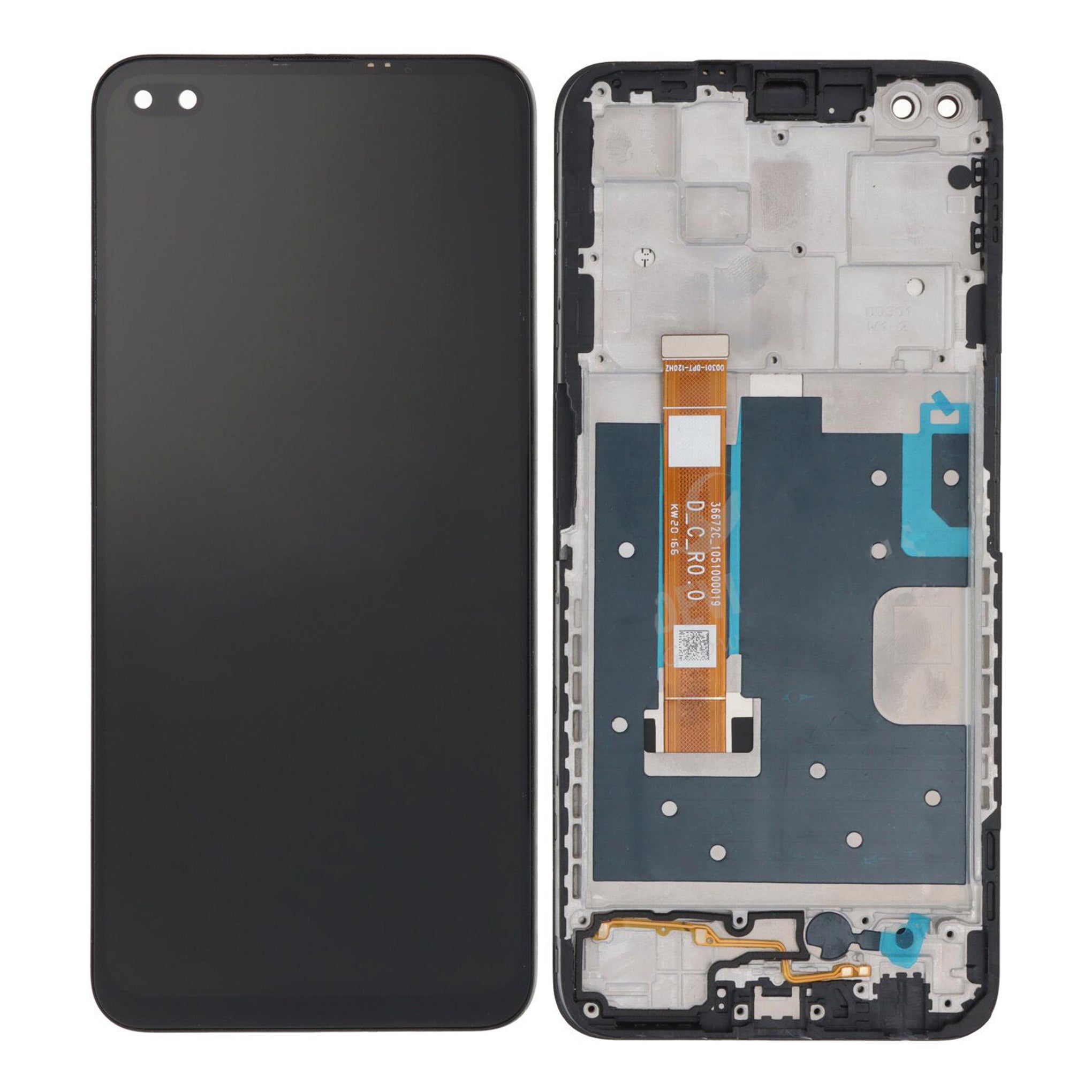 Oppo Reno 4Z 5G Display And Digitizer With Frame Black OEM