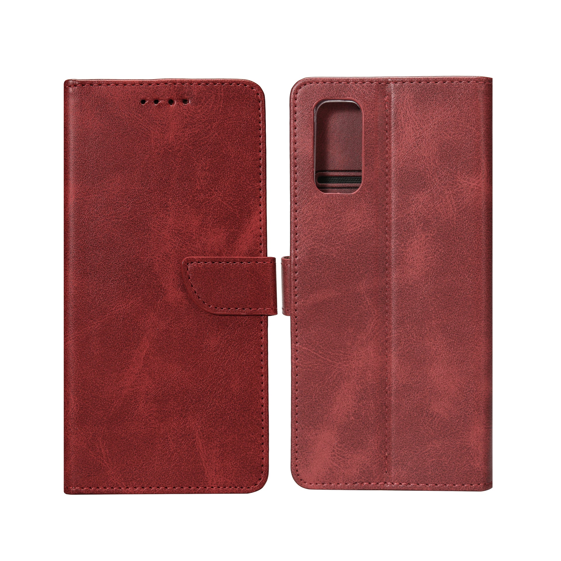 Rixus Bookcase For Samsung Galaxy S20 FE Dark Red