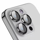 Rixus Metal Shield Camera Tempered Glass For Apple iPhone 15 Pro, 15 Pro Max Natural Titanium