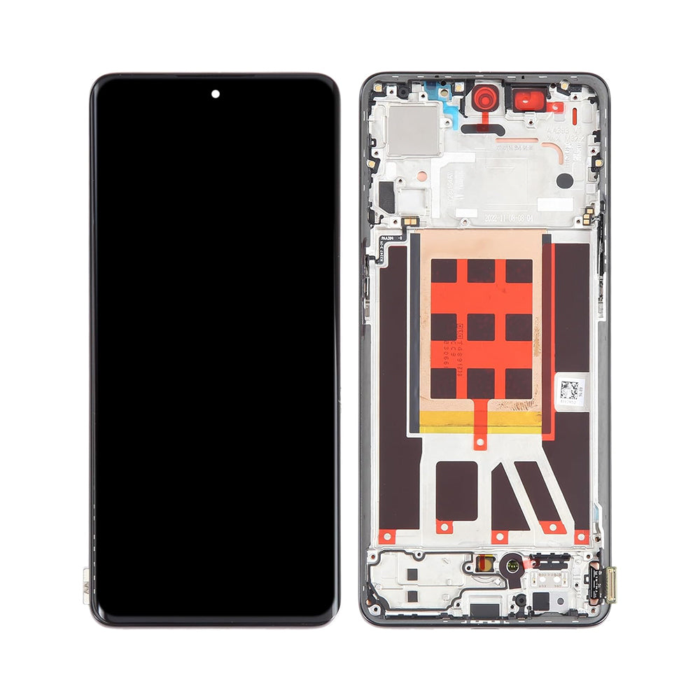 Oppo Reno9, Reno9 Pro Display And Digitizer With Frame Black OEM