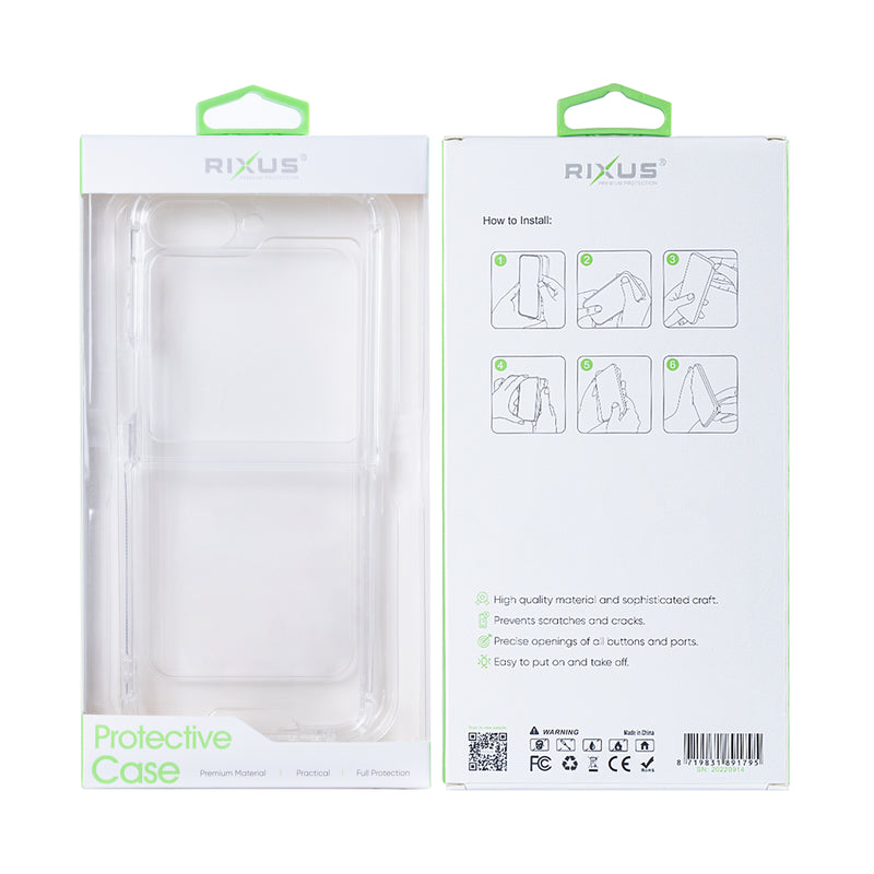 Rixus For Samsung Galaxy Z Flip6 Anti-Burst Case Clear