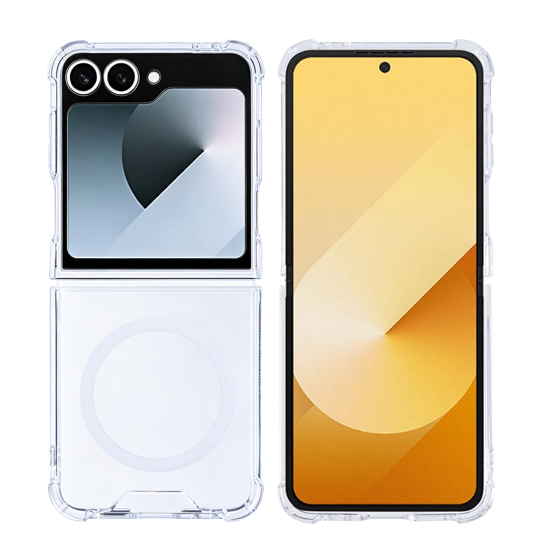 Rixus Anti-Burst Case With MagSafe Compatible For Samsung Galaxy Z Flip6 Transparent