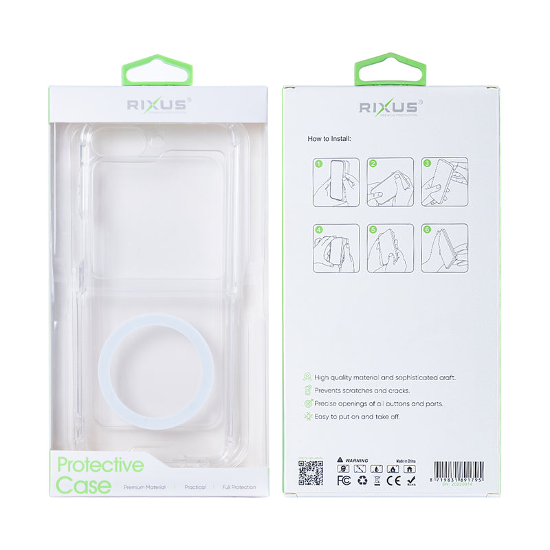 Rixus Anti-Burst Case With MagSafe For Samsung Galaxy Z Flip6 Transparent