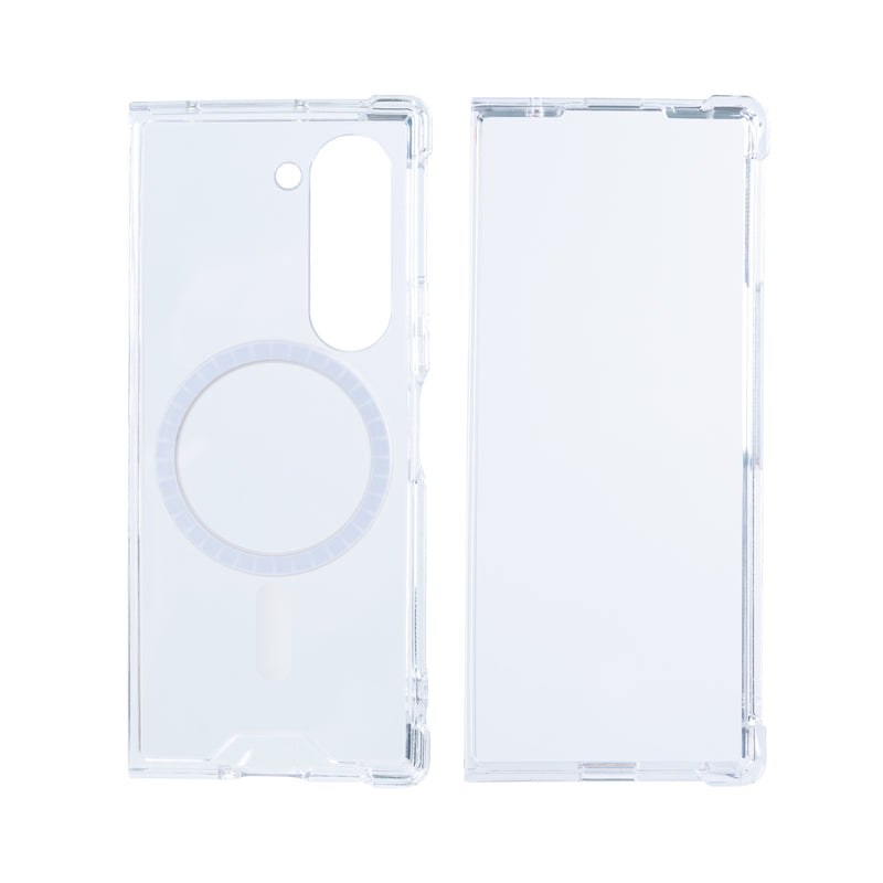 Rixus For Samsung Galaxy Z Fold6 Anti-Burst Case With MagSafe Transparent