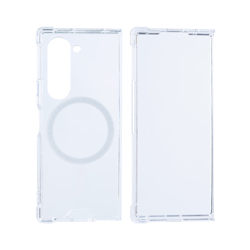 Rixus For Samsung Galaxy Z Fold6 Anti-Burst Case With MagSafe Transparent
