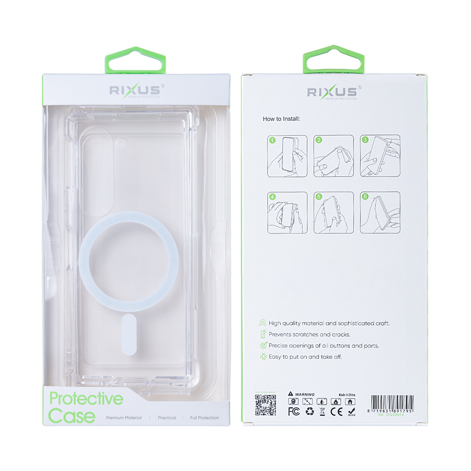 Rixus Anti-Burst Case With MagSafe Compatible For Samsung Galaxy Z Fold6 Transparent