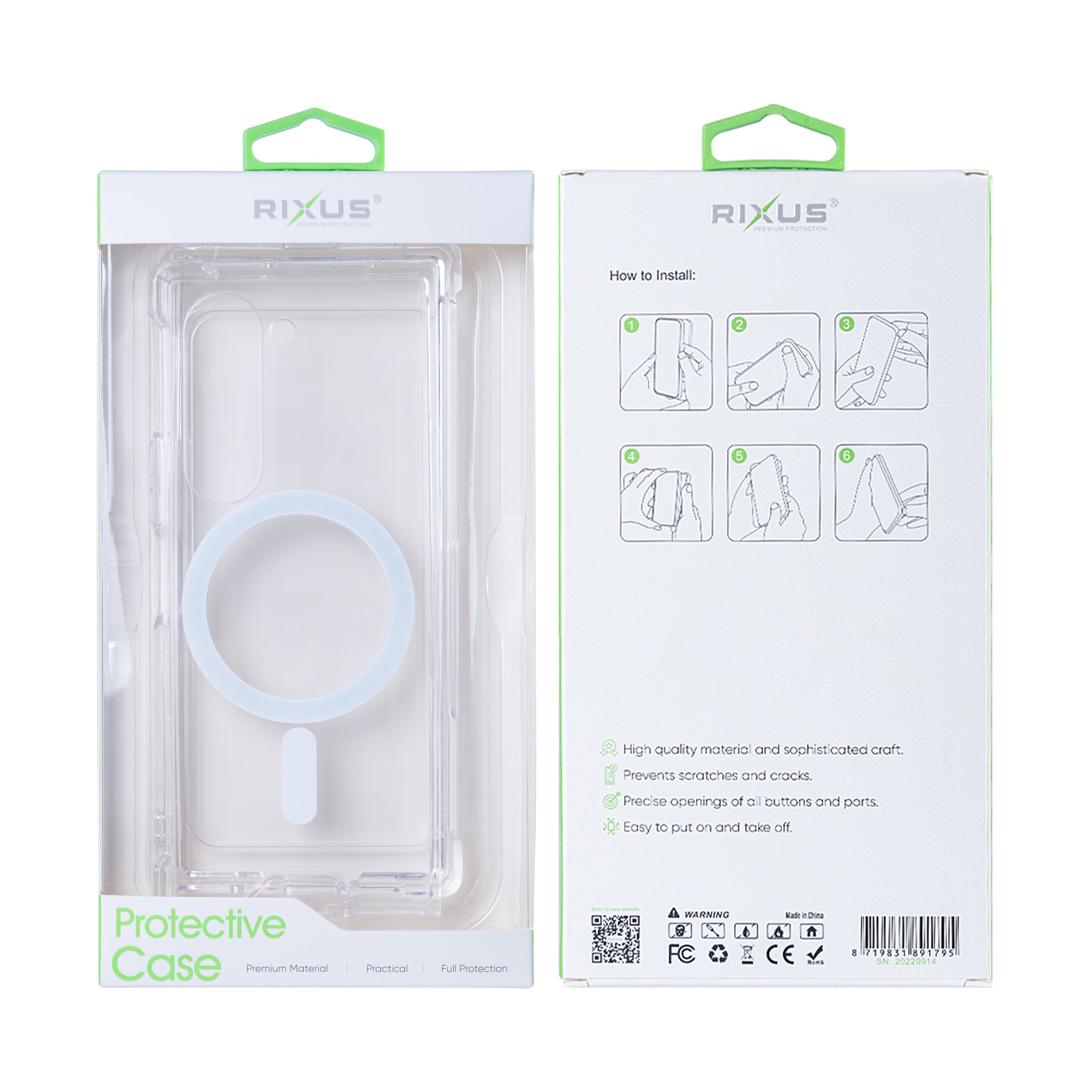 Rixus Anti-Burst Case With MagSafe Compatible For Samsung Galaxy Z Fold6 Transparent