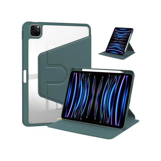 PU Leather Protective Case For Apple iPad Air 4, Air 5 10.9 inch, Pro 11 (2020, 2022) , Air 11 inch (2024) Midnight Green