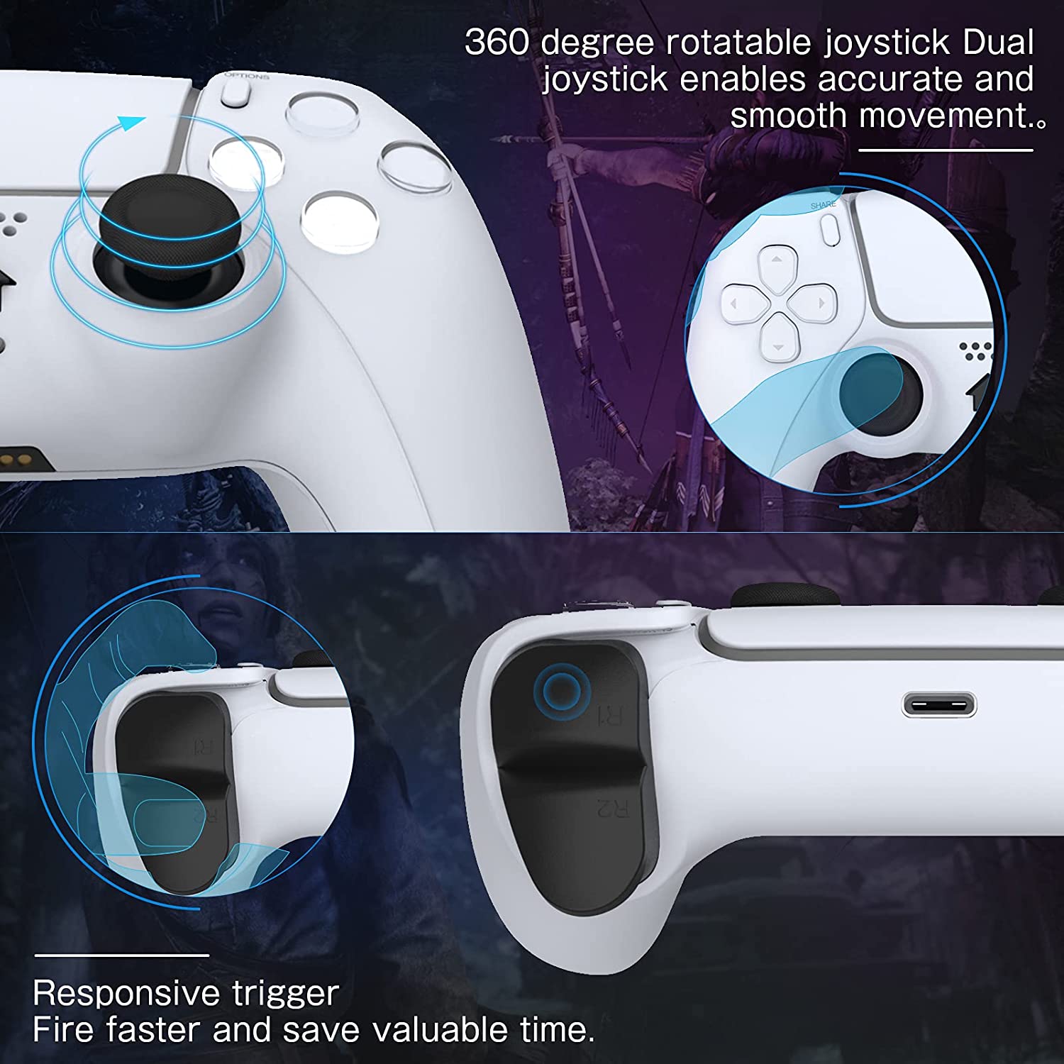 For Sony PlayStation 4 Wireless Bluetooth Game Controller (T28) White OEM
