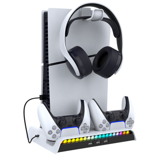 For Sony PlayStation 5 SLIM Multifunctional Charging Dock Set (PG-P5S006) Black And White OEM