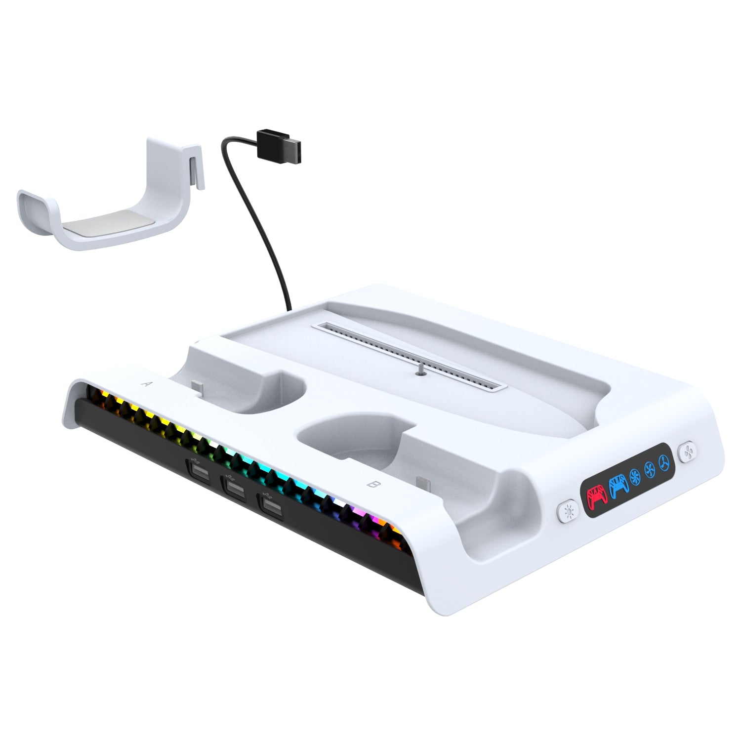 For Sony PlayStation 5 SLIM Multifunctional Charging Dock Set (PG-P5S006) Black And White OEM