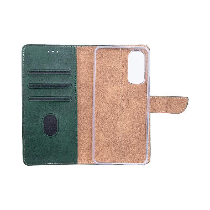 Rixus Bookcase For Samsung Galaxy S20 FE G780F Dark Green