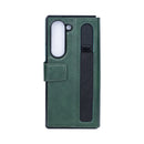 Rixus Wallet Case With Pen Holder For Samsung Galaxy Z Fold5 Green