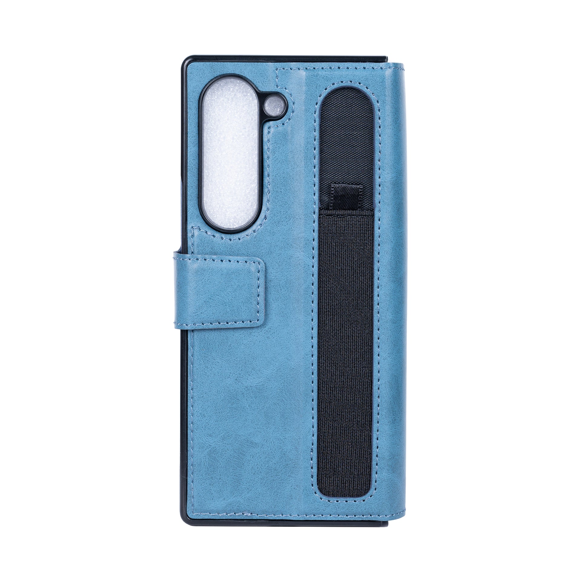 Rixus Wallet Case With Pen Holder For Samsung Galaxy Z Fold5 Sierra Blue