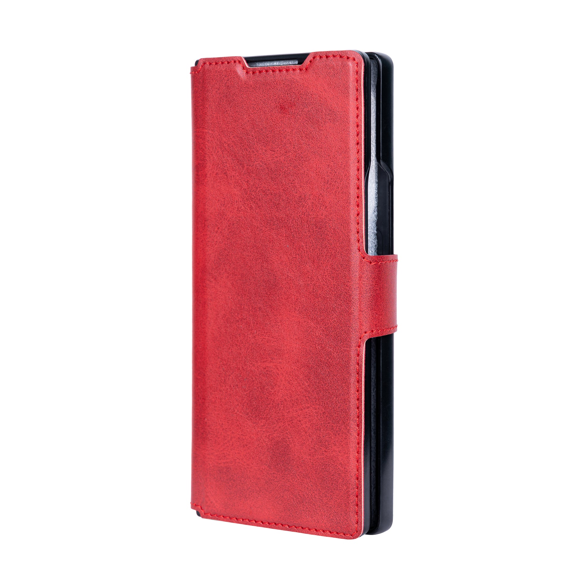 Rixus Wallet Case With Pen Holder For Samsung Galaxy Z Fold5 Red