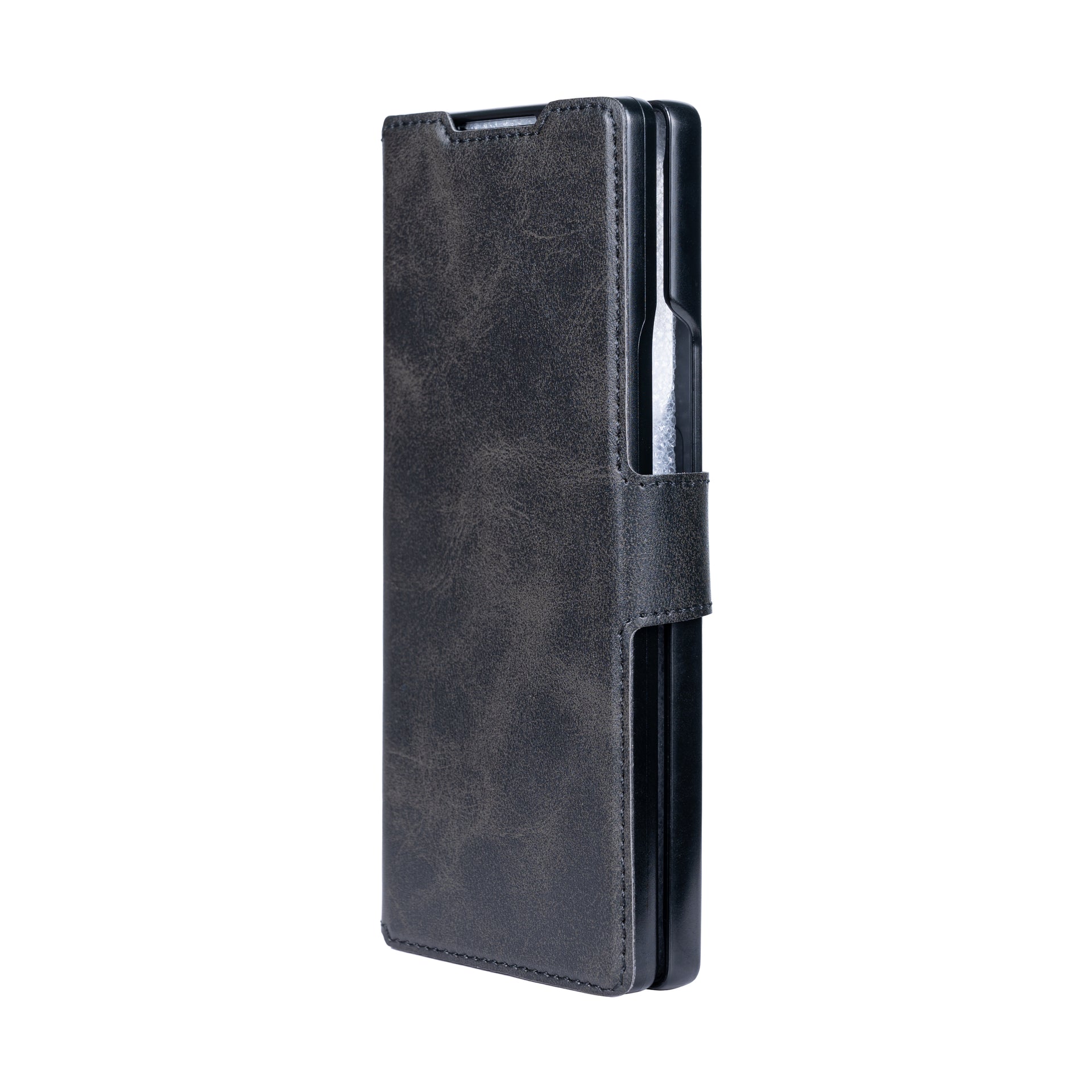Rixus Wallet Case With Pen Holder For Samsung Galaxy Z Fold4 Black
